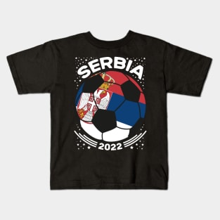 Serbia Flag Soccer Football Team Kids T-Shirt